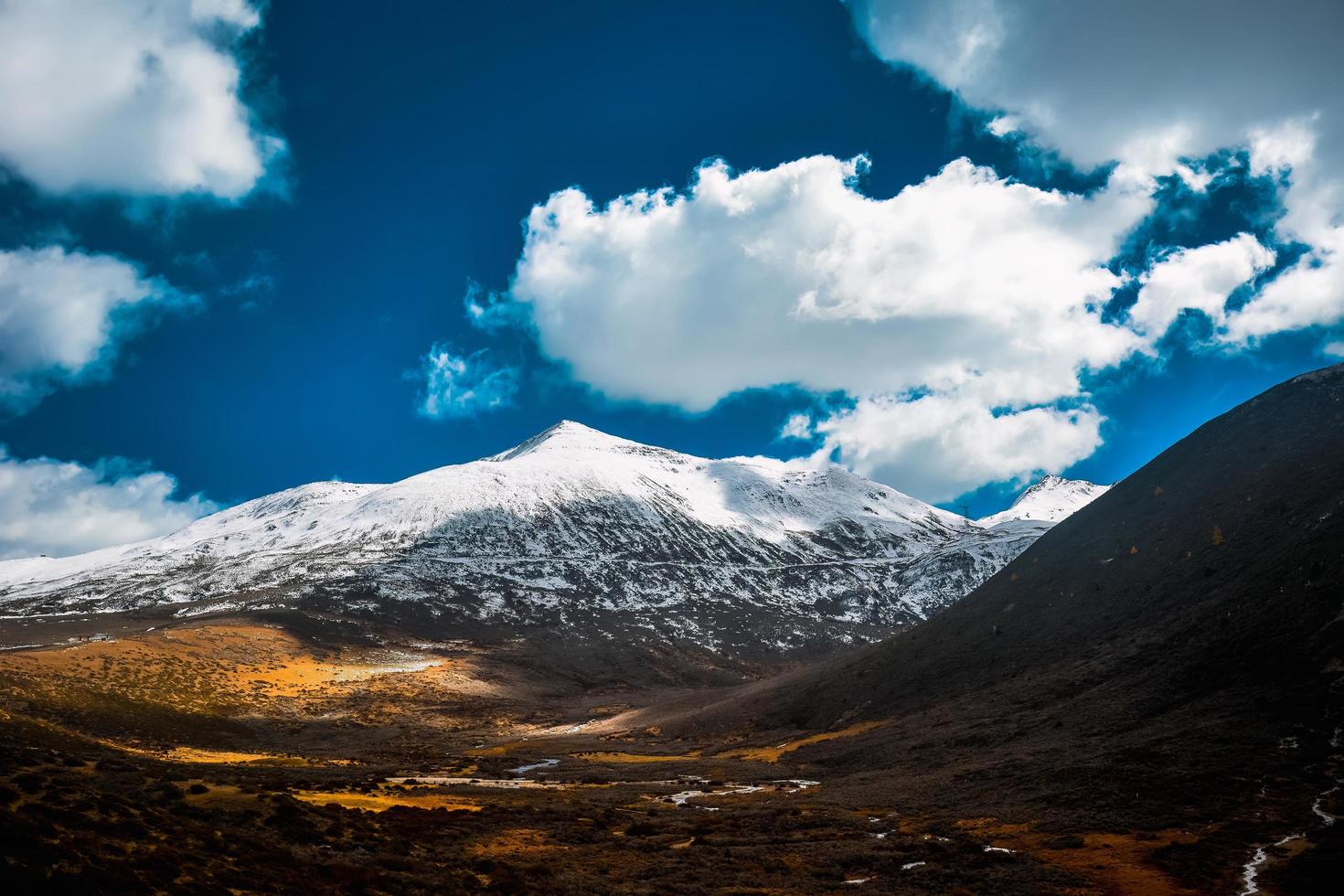 Spectacular scenery in the high mountains of western Sichuan, China, with different seasons photo