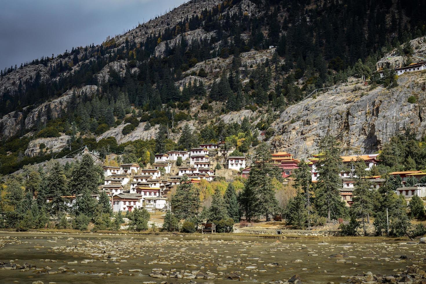 Stone Houses of Alpine Herdsmen in Tibetan Areas of China photo