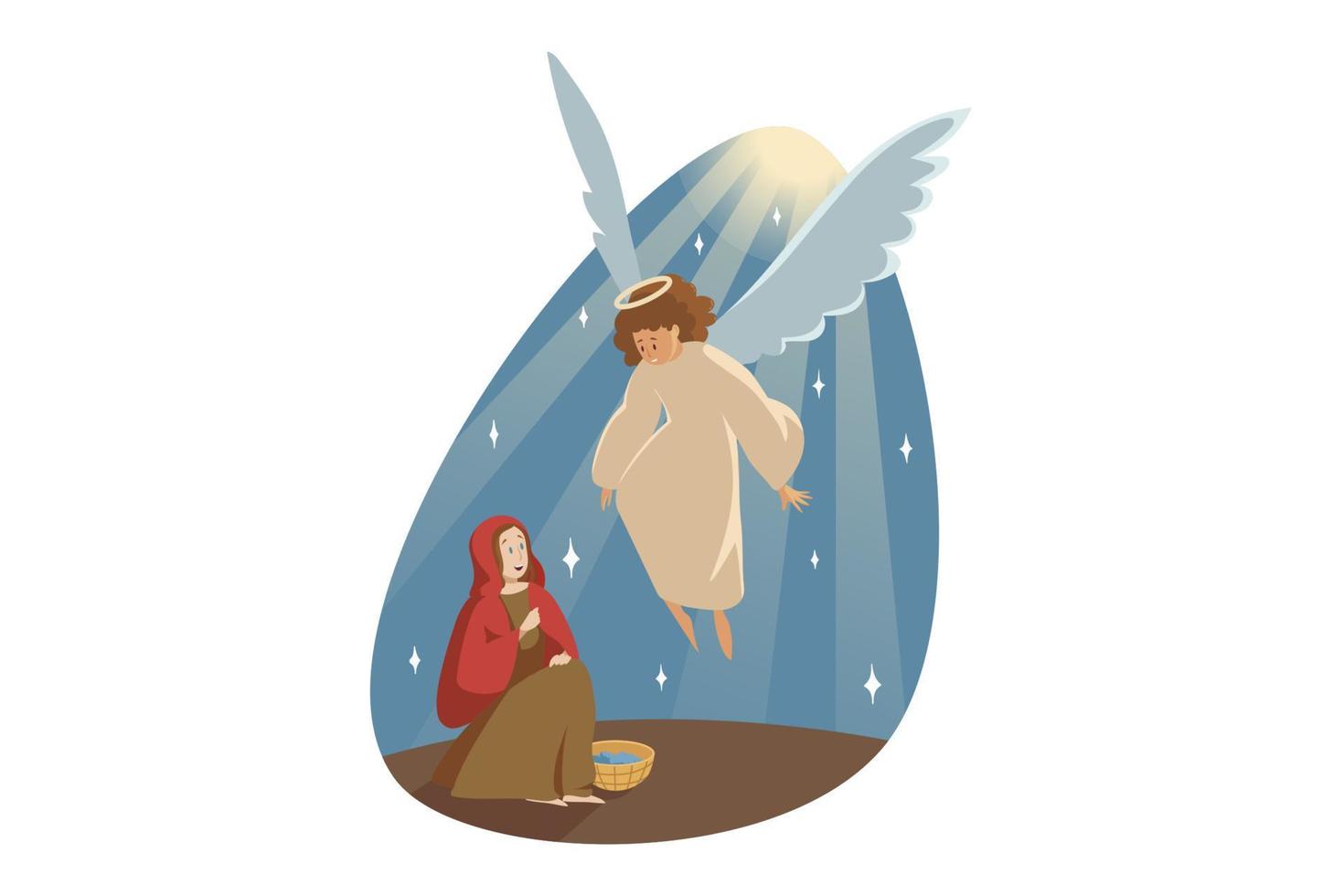 Annunciation, religion, bible, christianity concept vector
