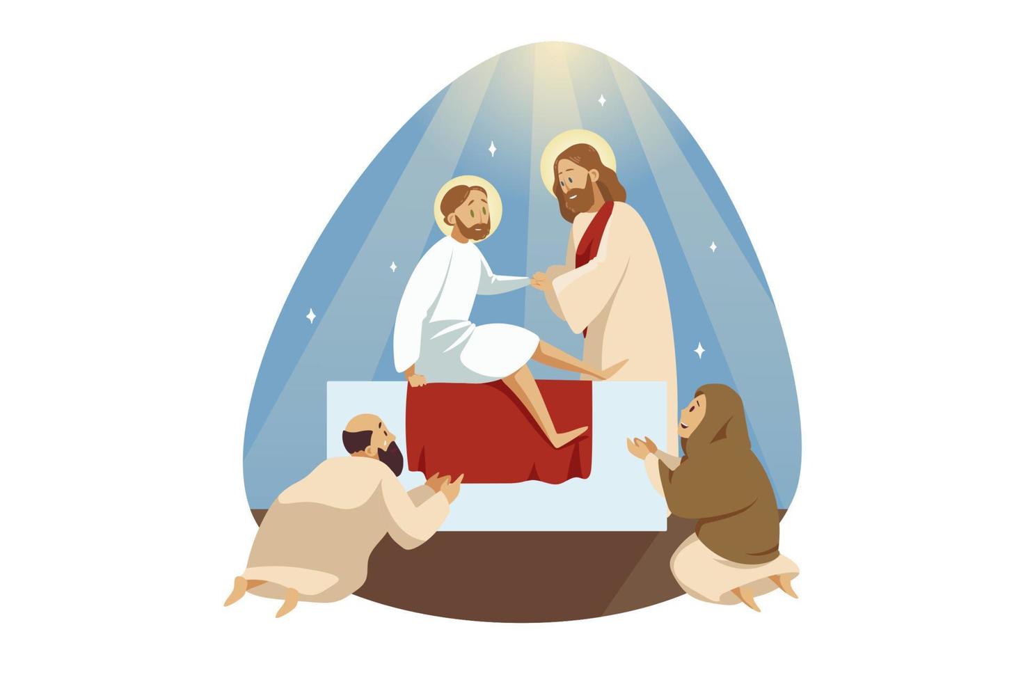 Lazarus resurrection, bible, religion, christianity concept vector