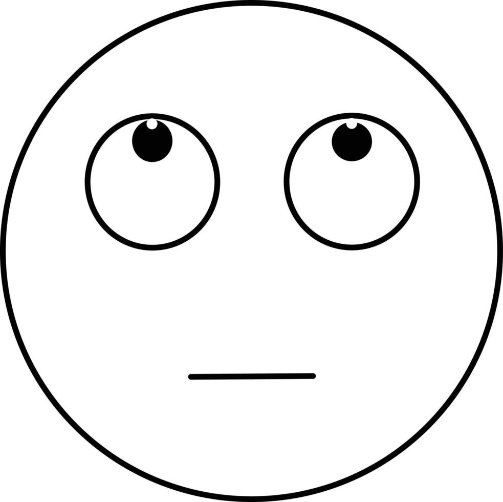 Simple clipart style eye rolling emoji icon vector