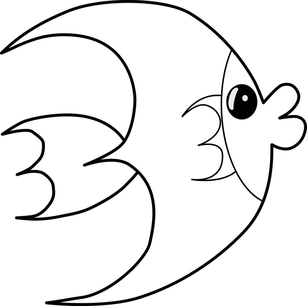 Simple clipart style fish outline icon vector