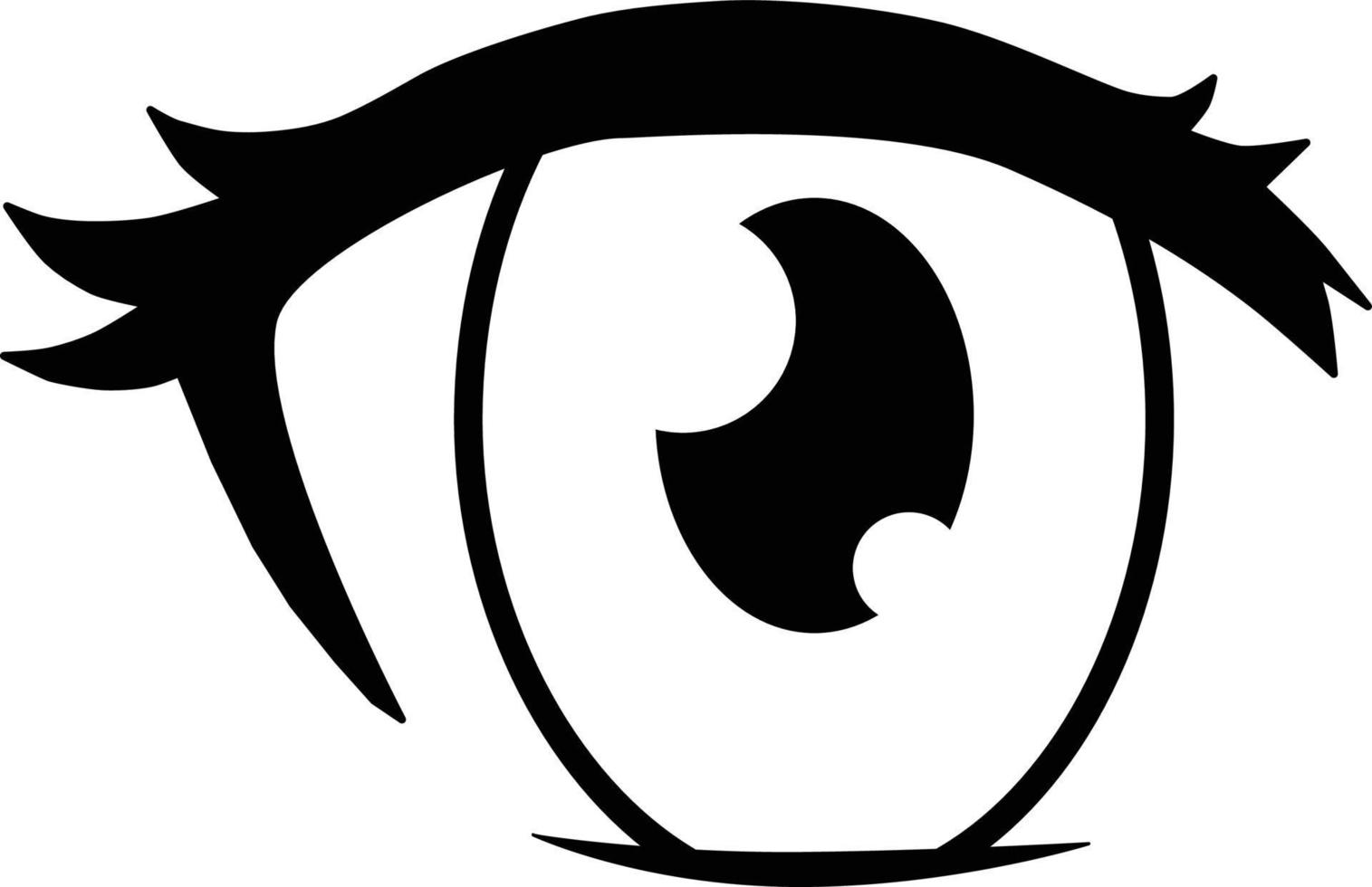 Simple Clipart Style Female Anime Eye vector