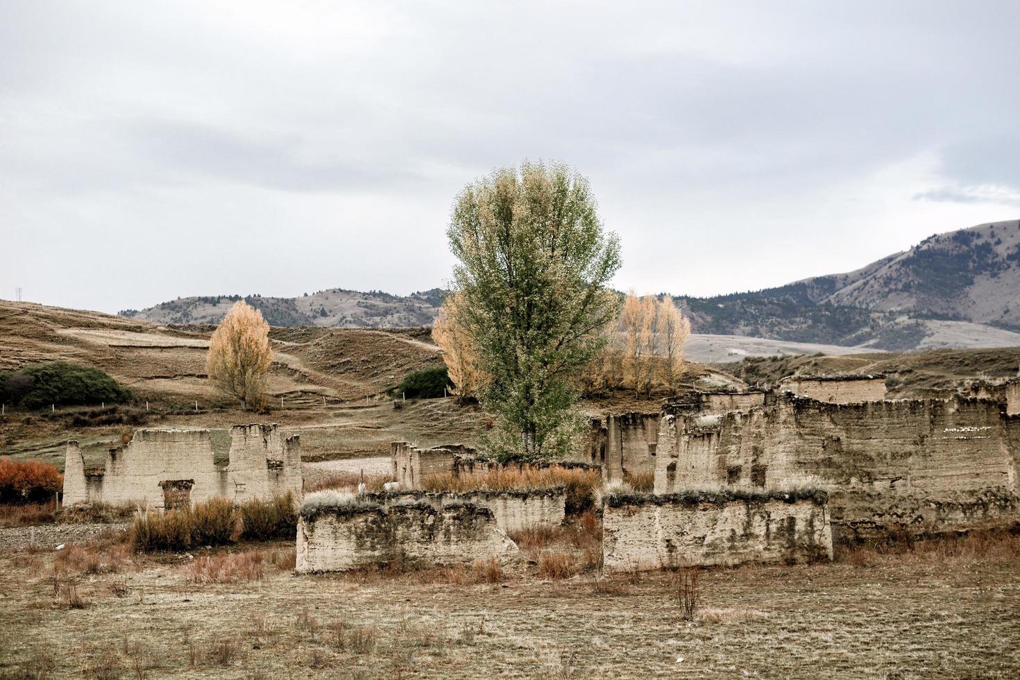 adobe casas de alpino pastores en tibetano areas de China foto