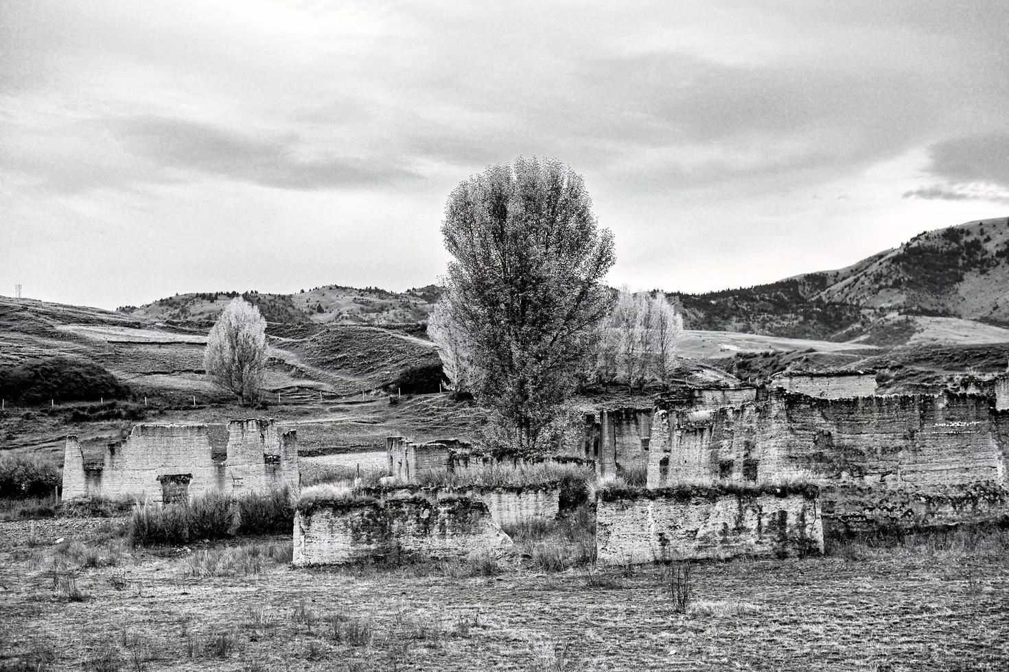 Adobe houses of alpine herdsmen in Tibetan areas of China photo