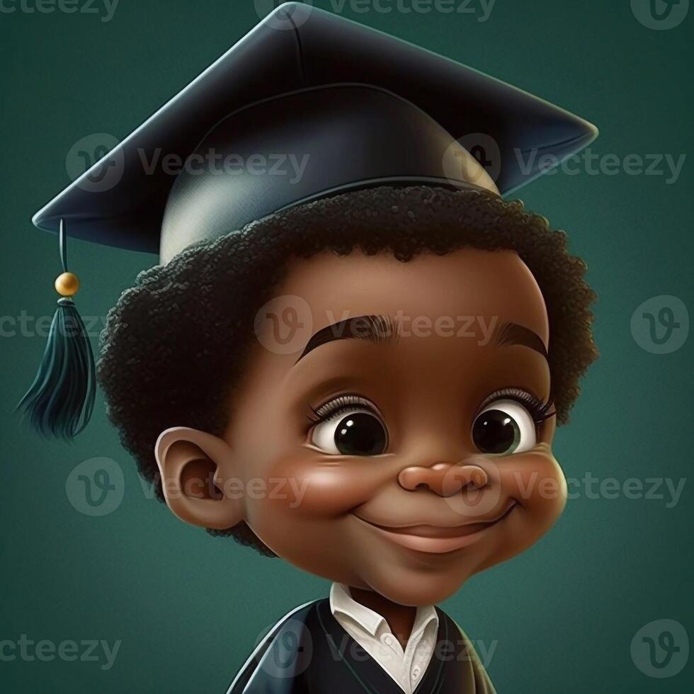 Happy boy on graduation day Created with photo