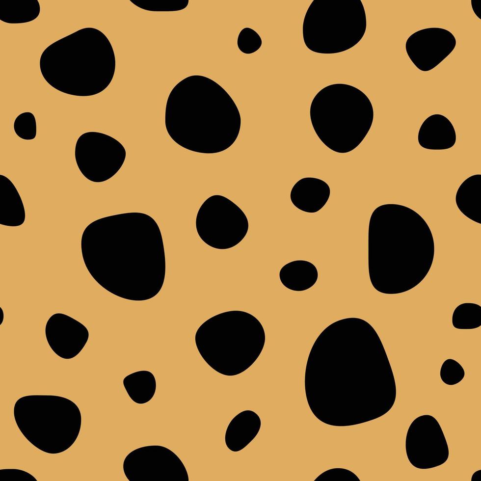 Abstract black dot on yellow background seamless vector