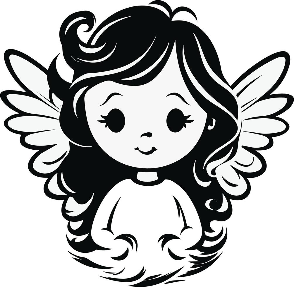 Young Female Angel Girl vector