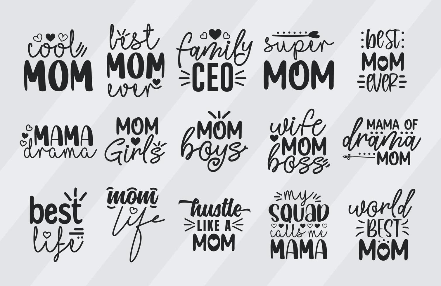 Mom Typography T shirt Design Bundle vector