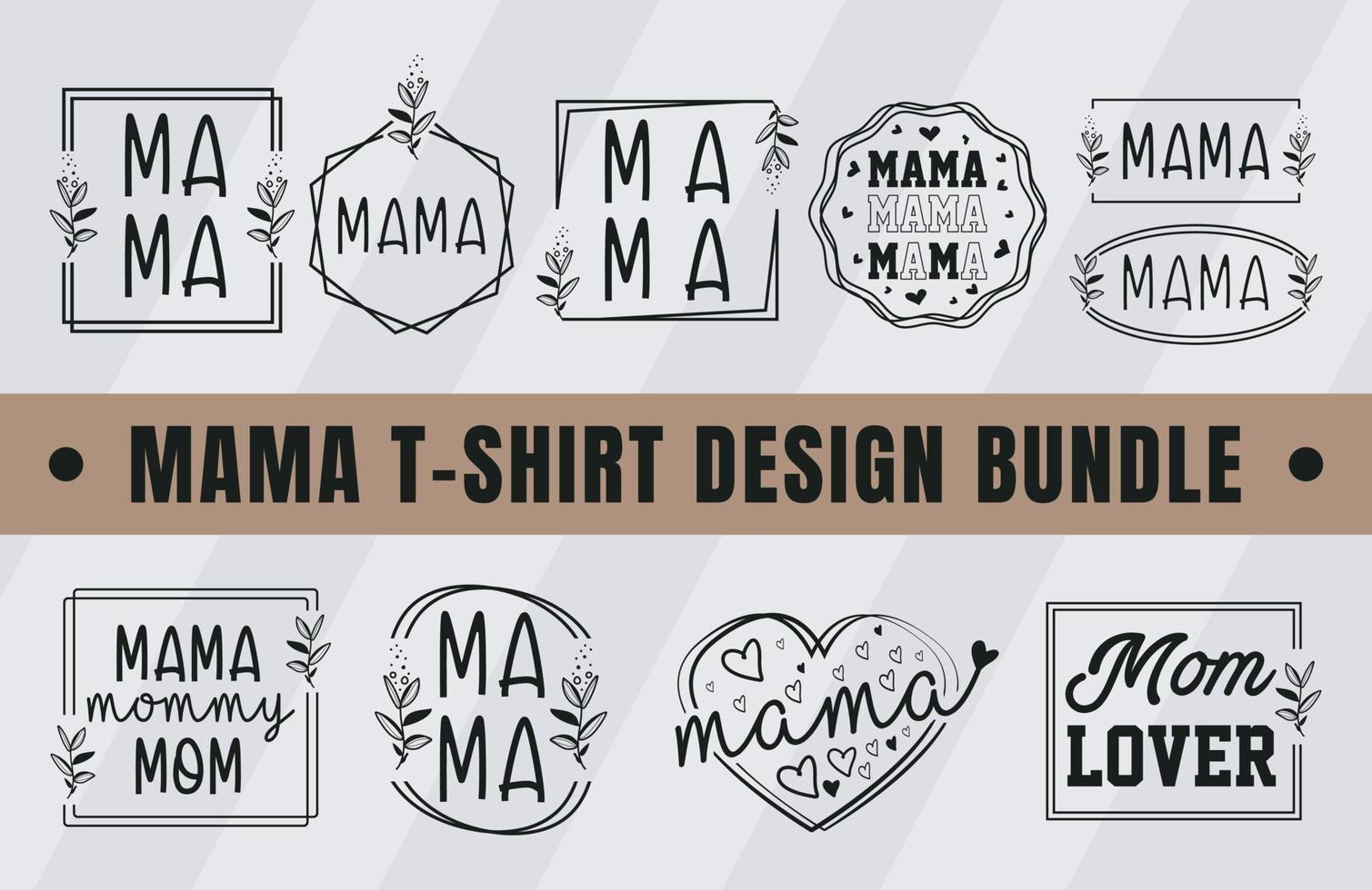 paquete de diseño de camiseta de mamá vector