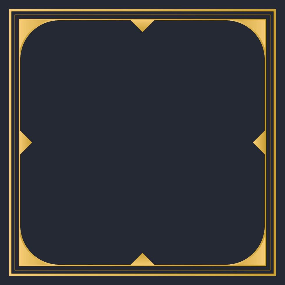 elegant golden art deco vector design in dark blue background