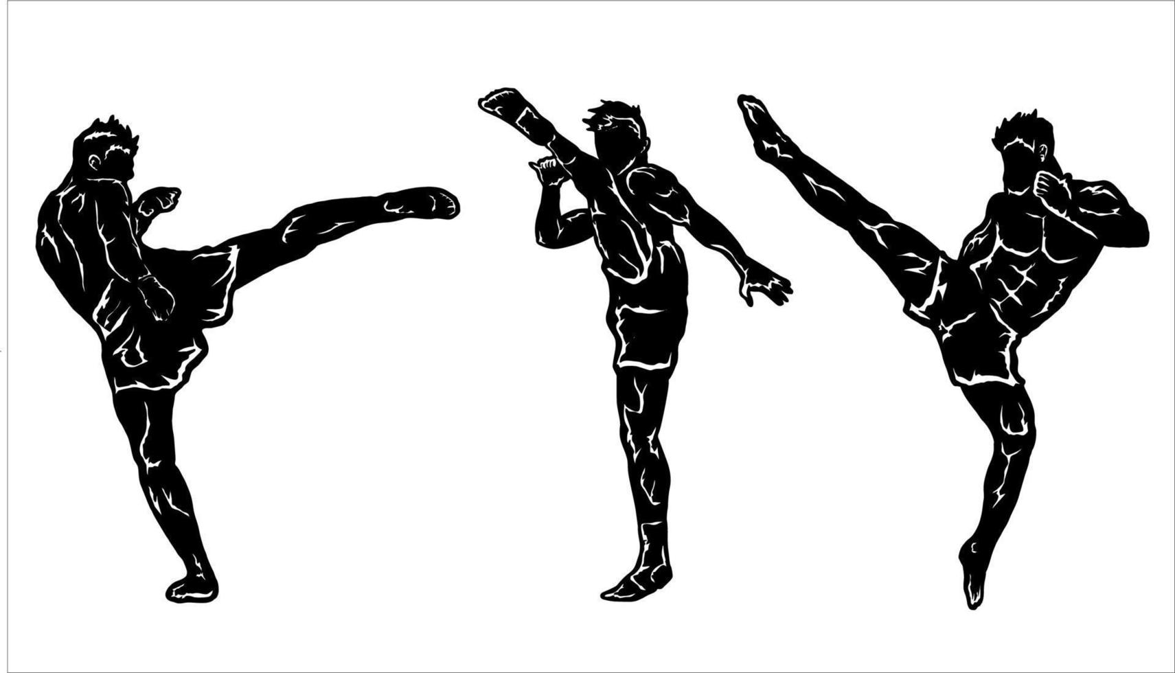 kick figter martial art vector icon logo