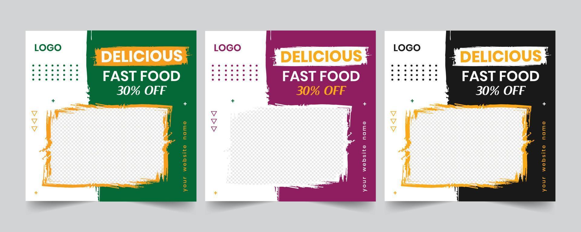 Food restaurant Print menu and advertising shop banner template vector