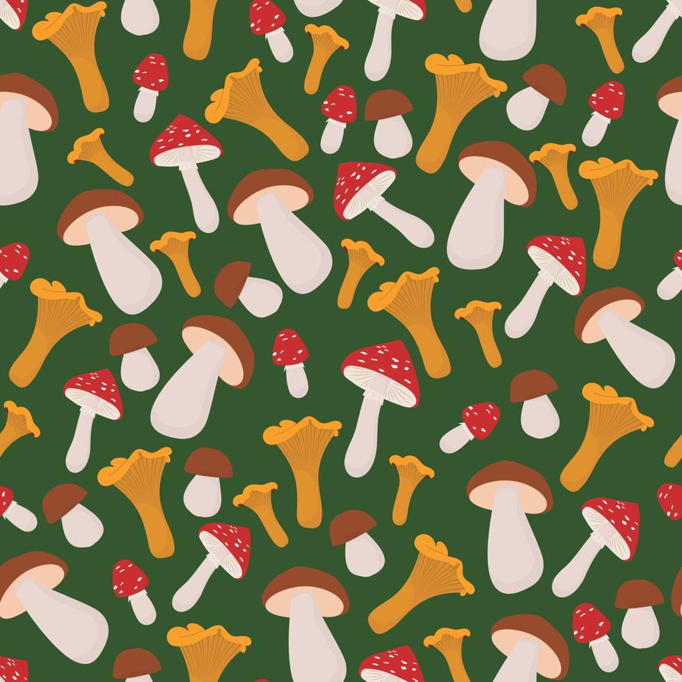 Seamless pattern with mushrooms vector