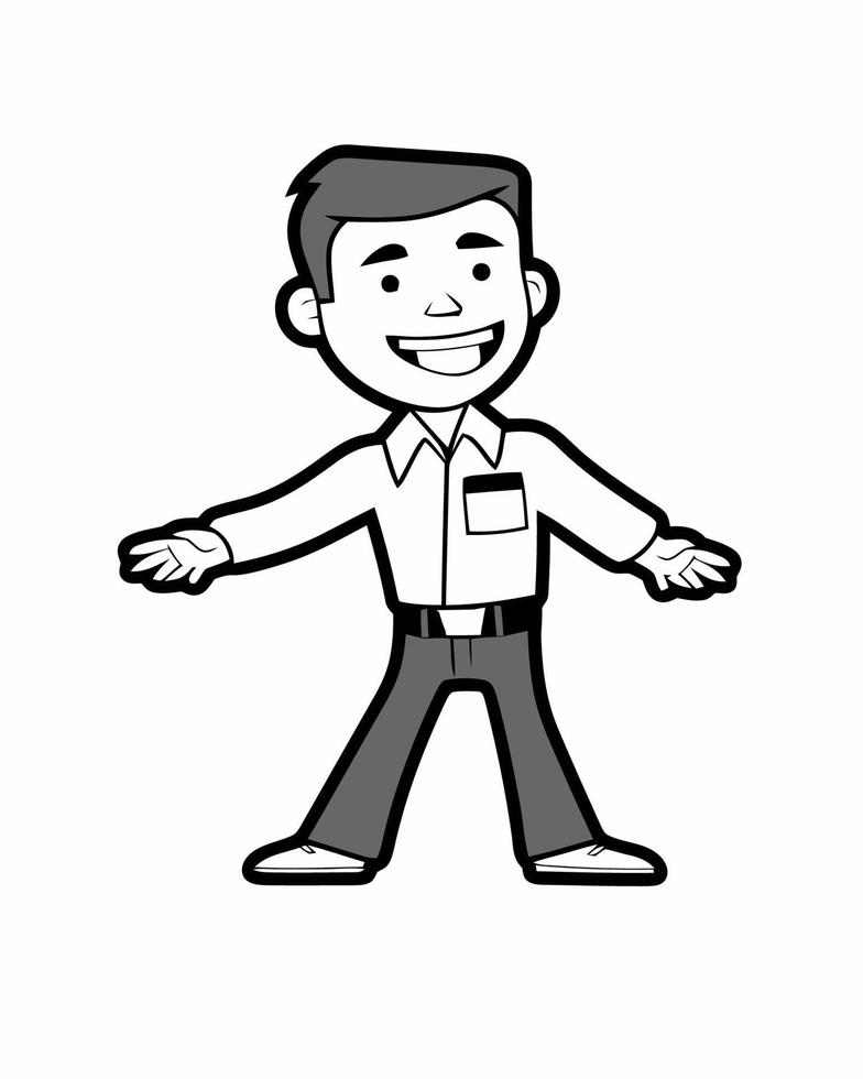 Mini Male Office Worker Illustration vector