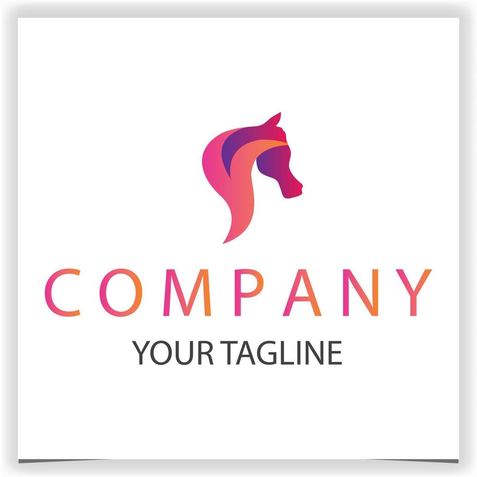 using the concept of a gradient horse's head beauty logo premium elegant template vector eps 10