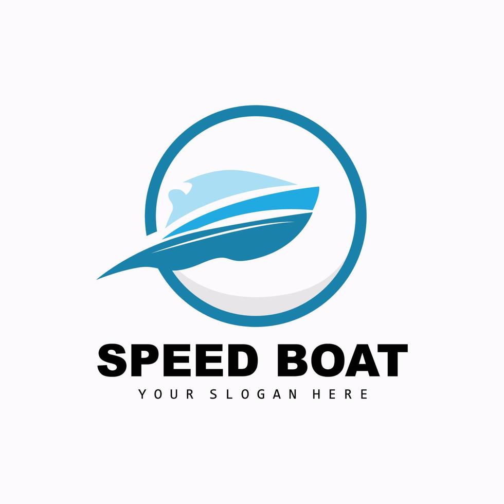 Speed Boat Logo, Fast Cargo Ship Vector, Sailboat, Design For Ship Manufacturing Company, Waterway Shipping, Marine Vehicles, Transportation vector