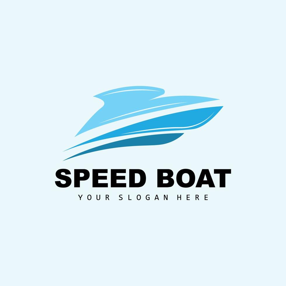 Speed Boat Logo, Fast Cargo Ship Vector, Sailboat, Design For Ship Manufacturing Company, Waterway Shipping, Marine Vehicles, Transportation vector