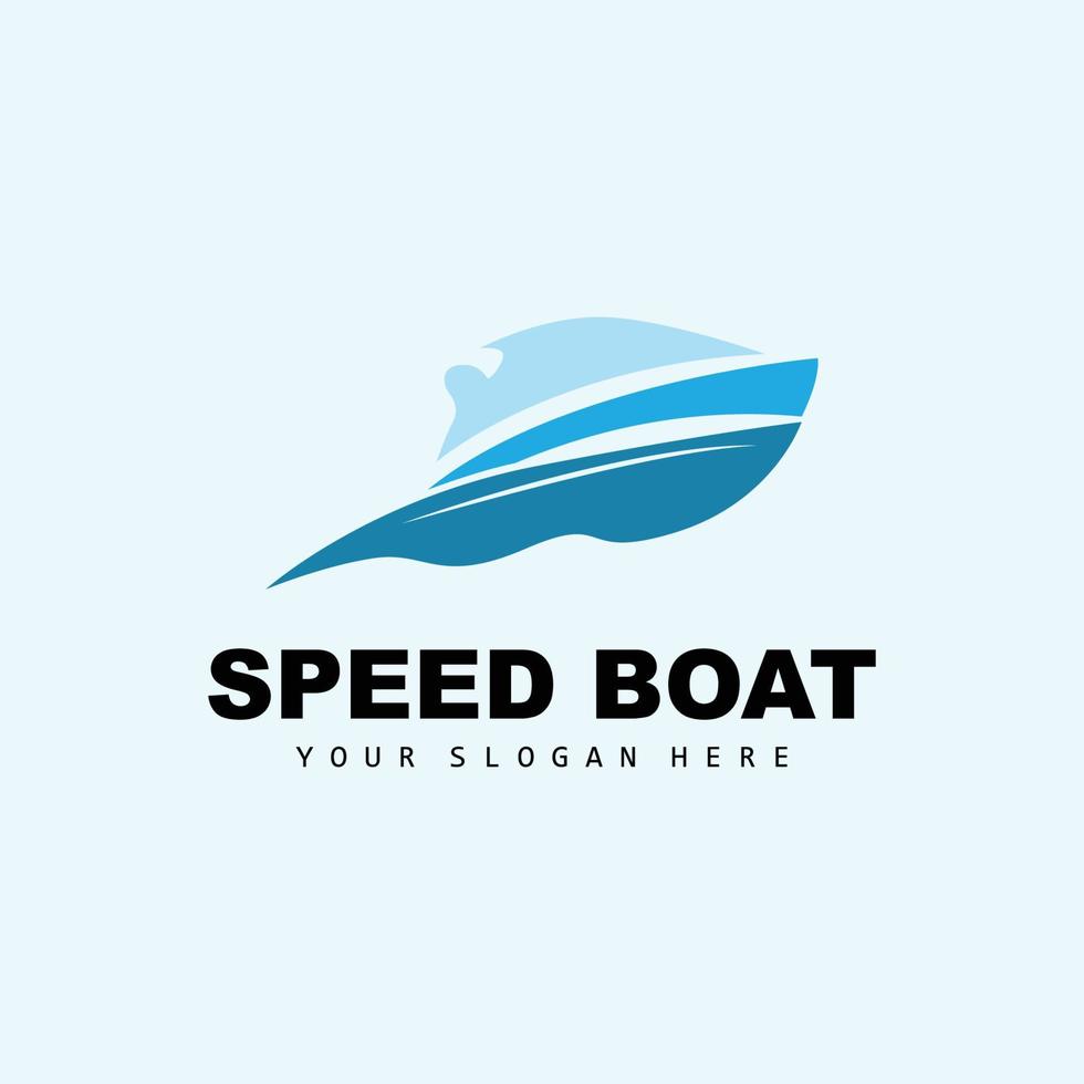 Speed Boat Logo, Fast Cargo Ship Vector, Sailboat, Design For Ship Manufacturing Company, Waterway Shipping, Marine Vehicles, Transportation vector