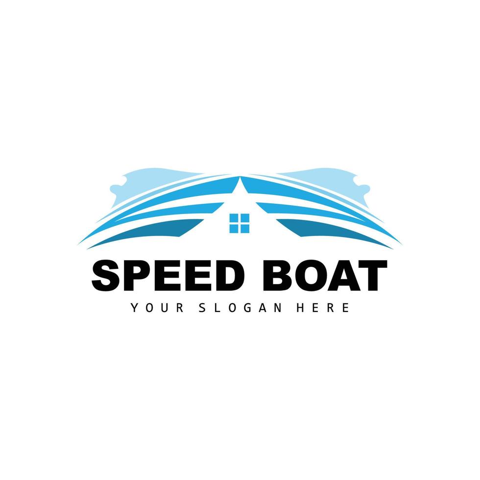 Speed Boat Logo, Fast Cargo Ship Vector, Sailboat, Design For Ship Manufacturing Company, Waterway Shipping, Marine Vehicles, Transportation vector