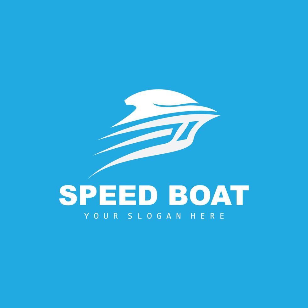 Speed Boat Logo, Fast Cargo Ship Vector, Sailboat, Design For Ship Manufacturing Company, Waterway Shipping, Marine Vehicles, Transportation vector
