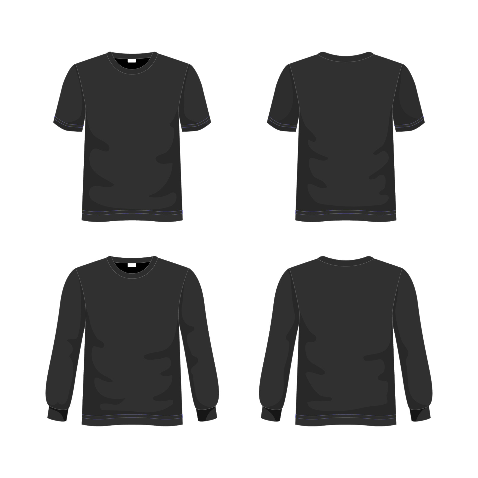 Outline Black T-Shirt Mock Up Collection 22937666 Vector Art at Vecteezy