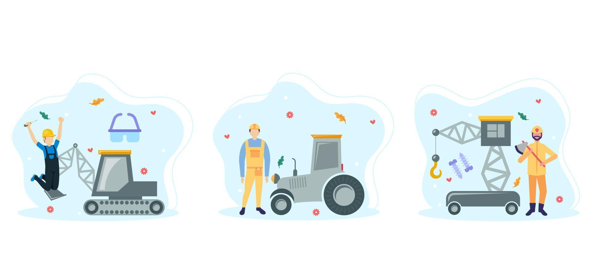Labour Day Bundle Flat Design vector