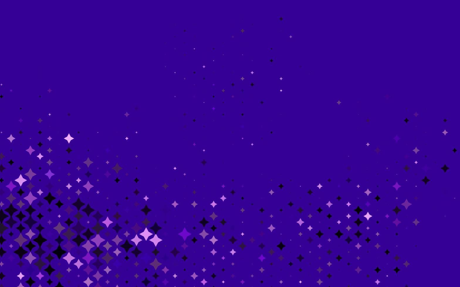 diseño vectorial de color púrpura claro con estrellas brillantes. vector