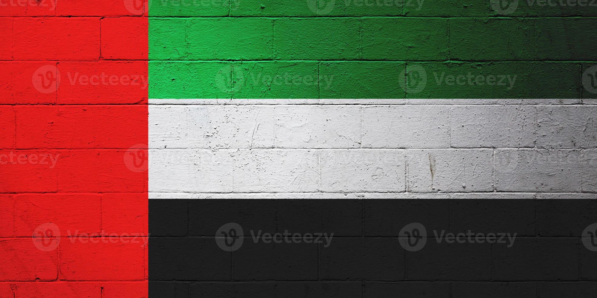 Flag of the United Arab Emirates painted on a wall photo