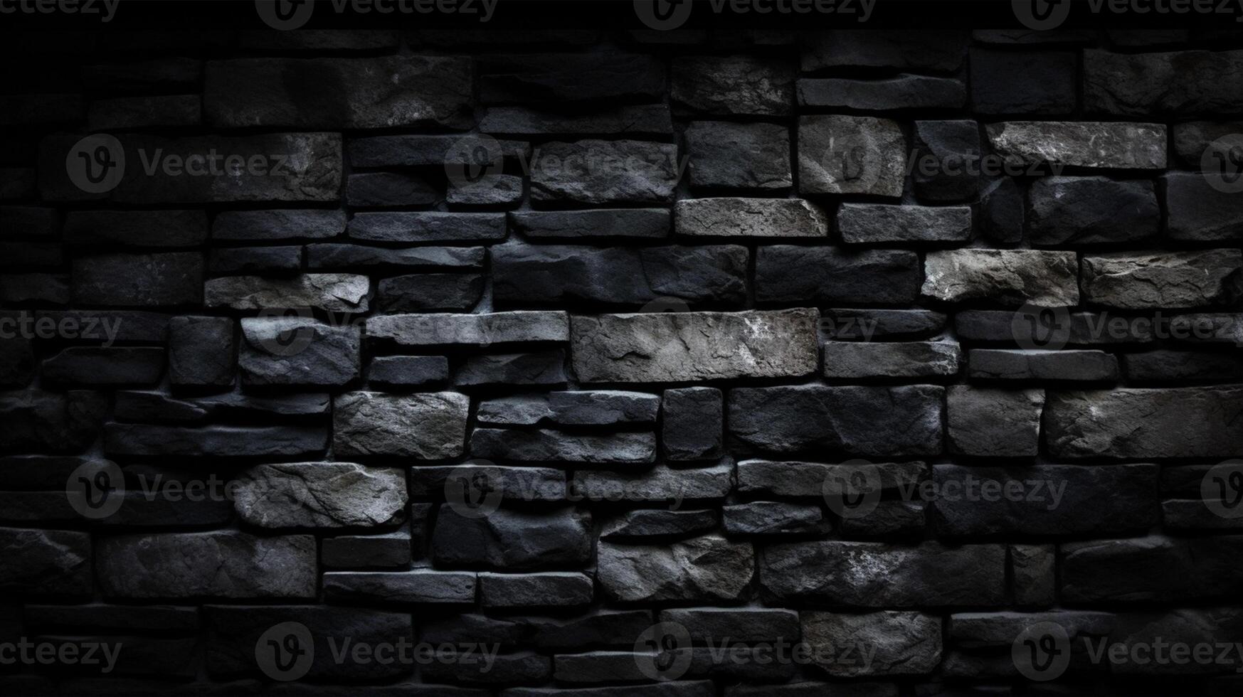 Black brick wall textured background, Stone wall background, block wall textured background photo