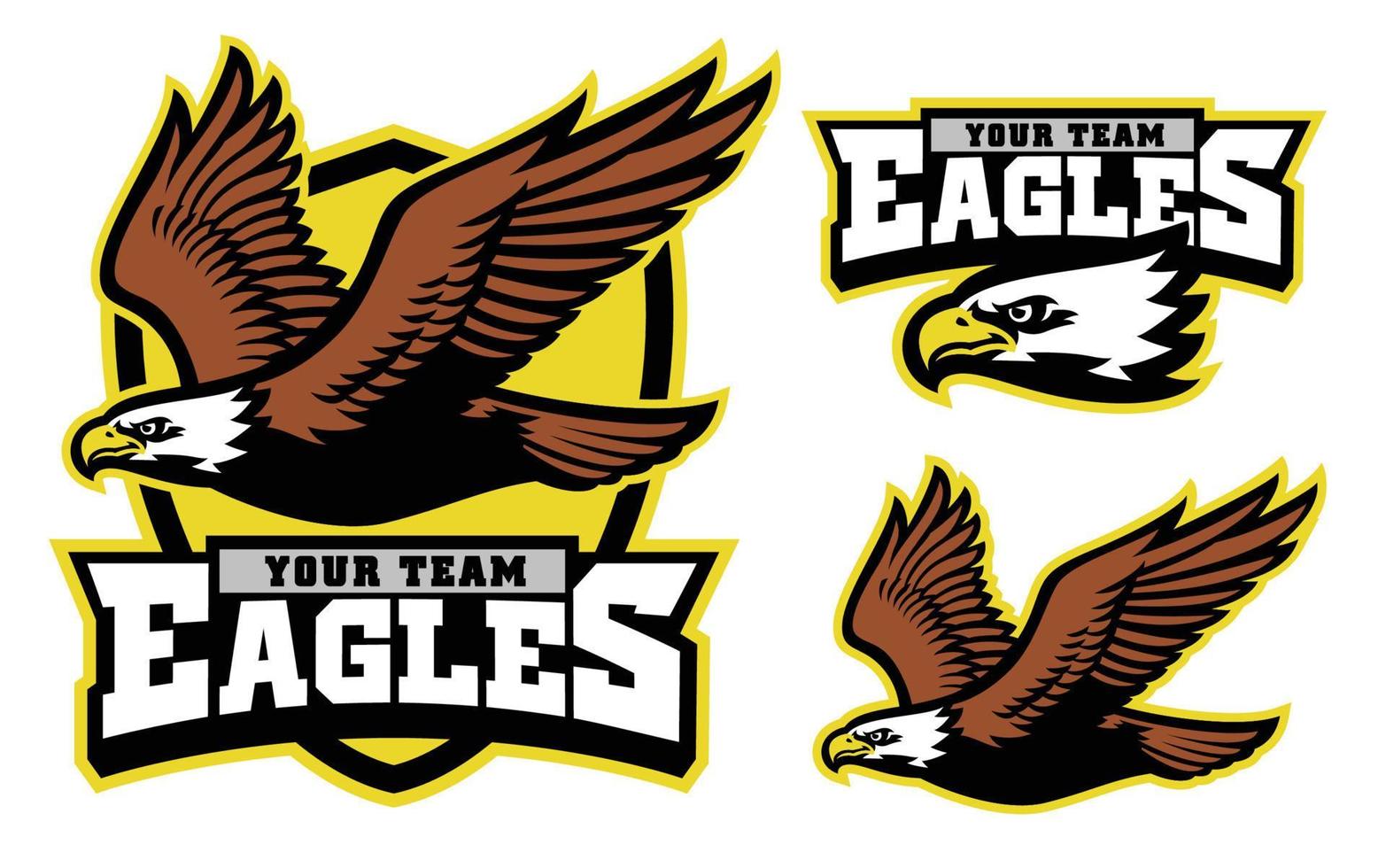 flying bald eagle mascot vector