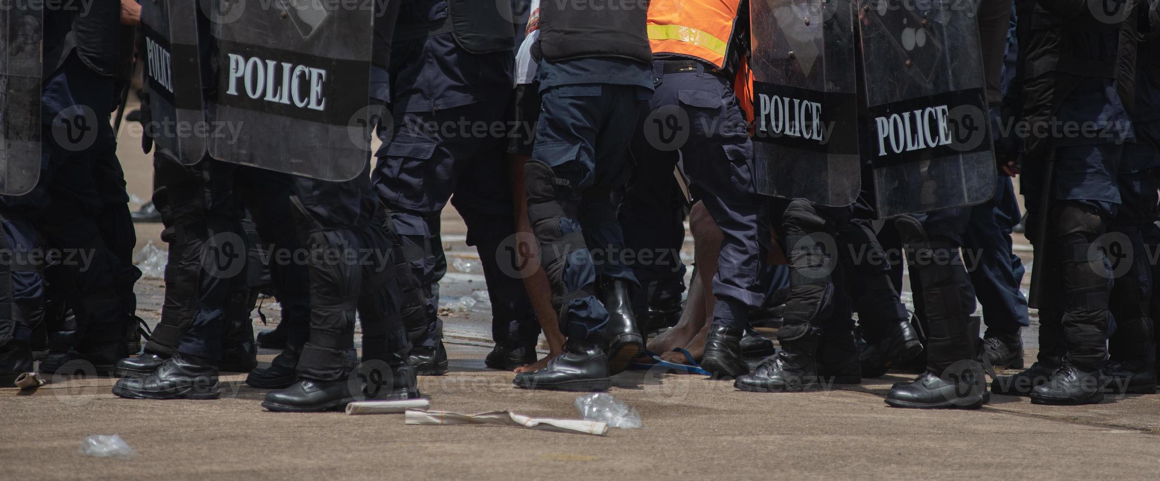 Riot police clashed with the protesters. photo