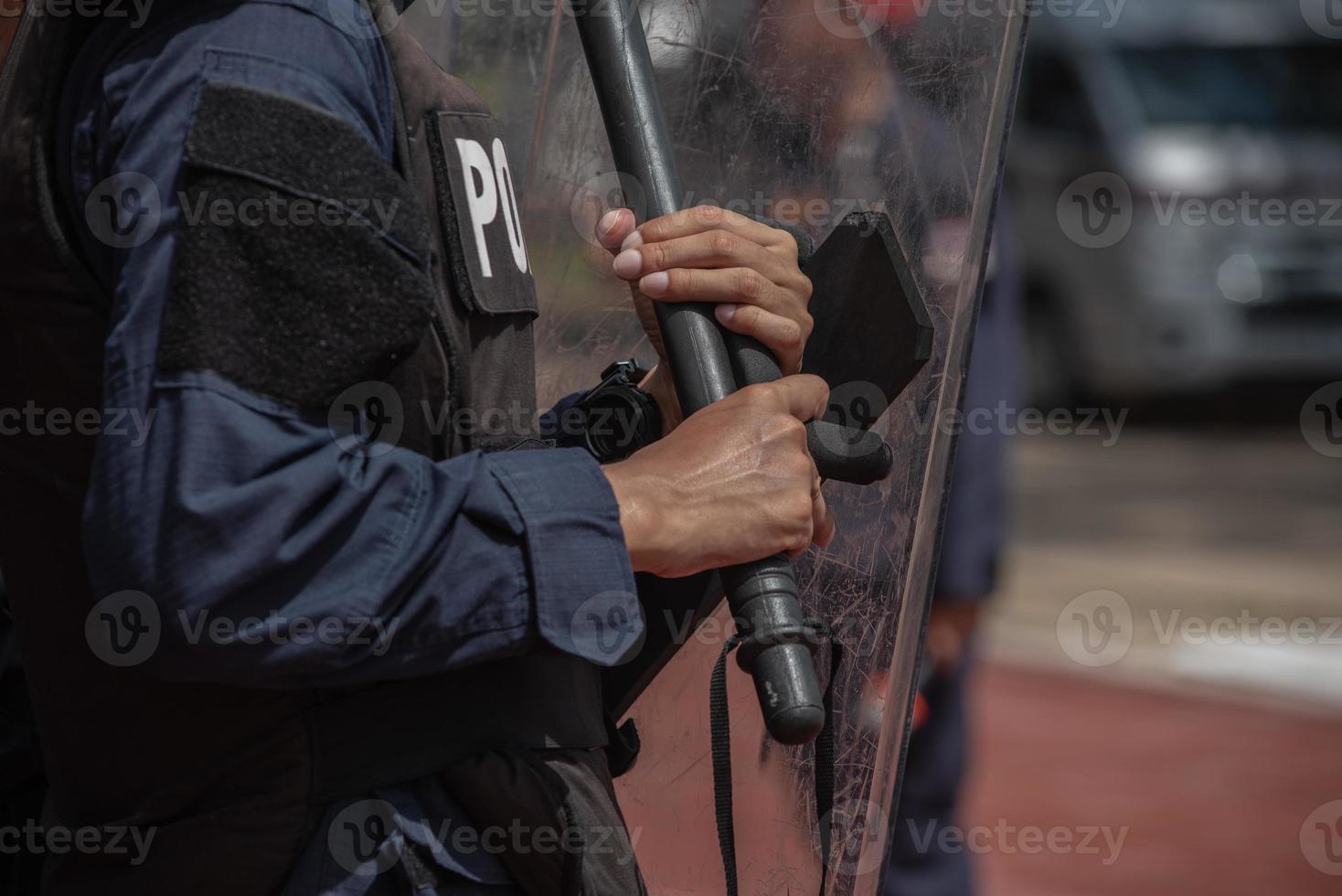 Riot police control the crowd. photo