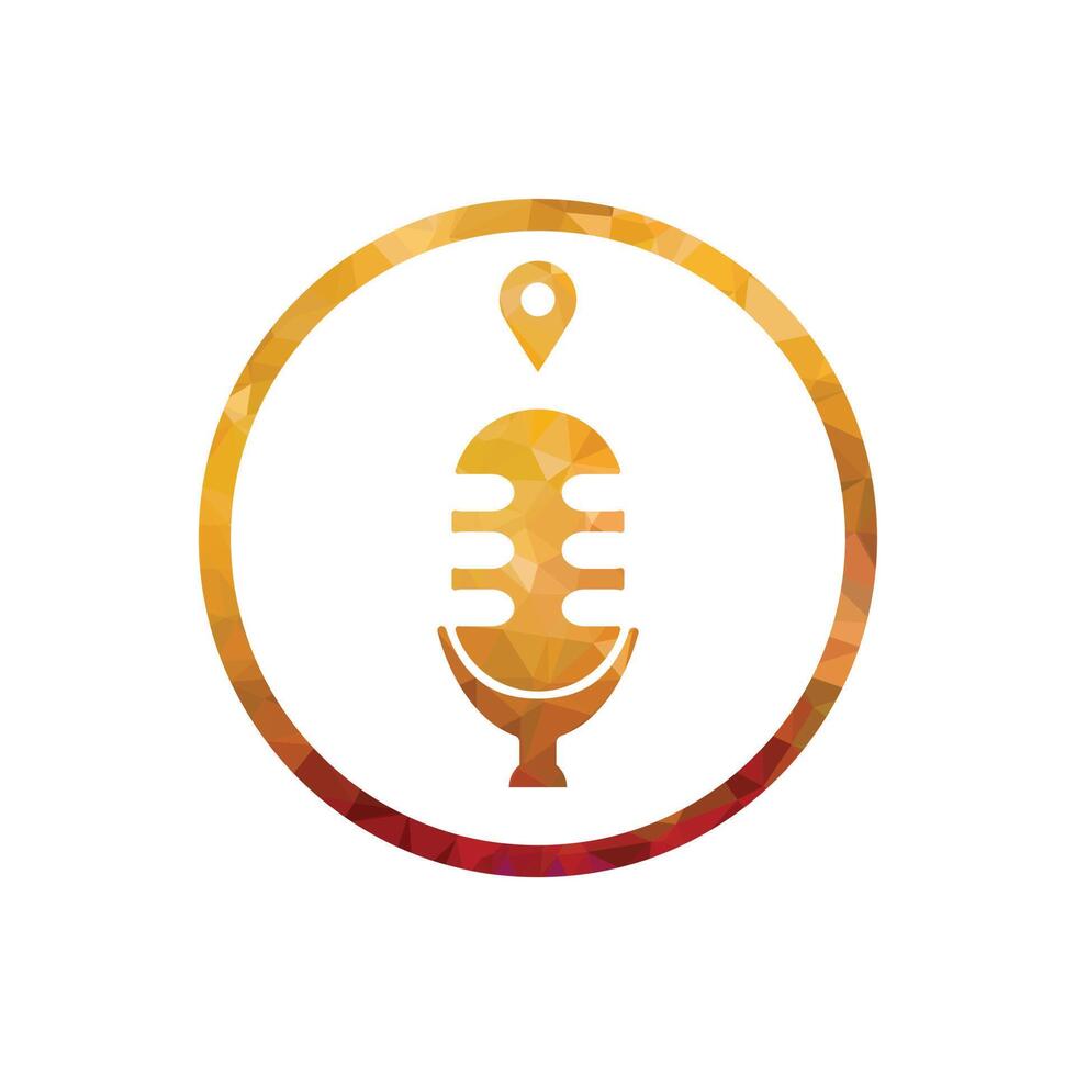 podcast location Vector microphone icon. Flat design style. Made in vector eps 10