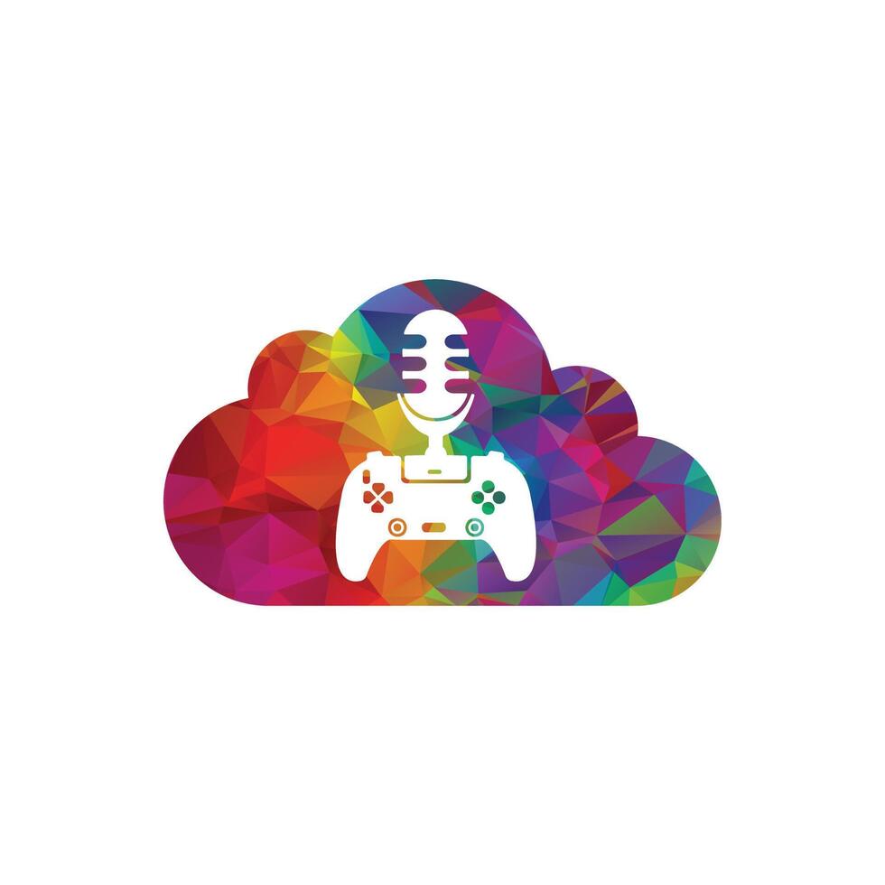 Cloud gaming vector logo design. Video game and cloud icon logo design.