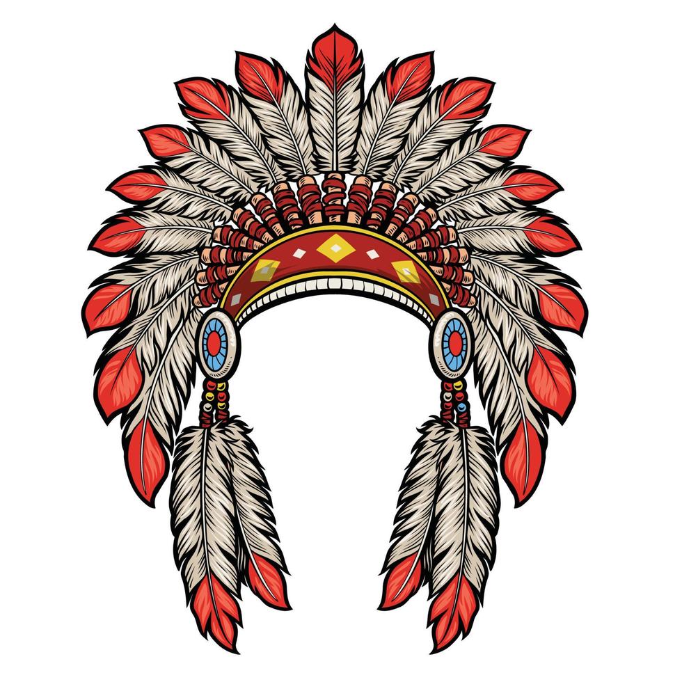 american native indian head dress vector