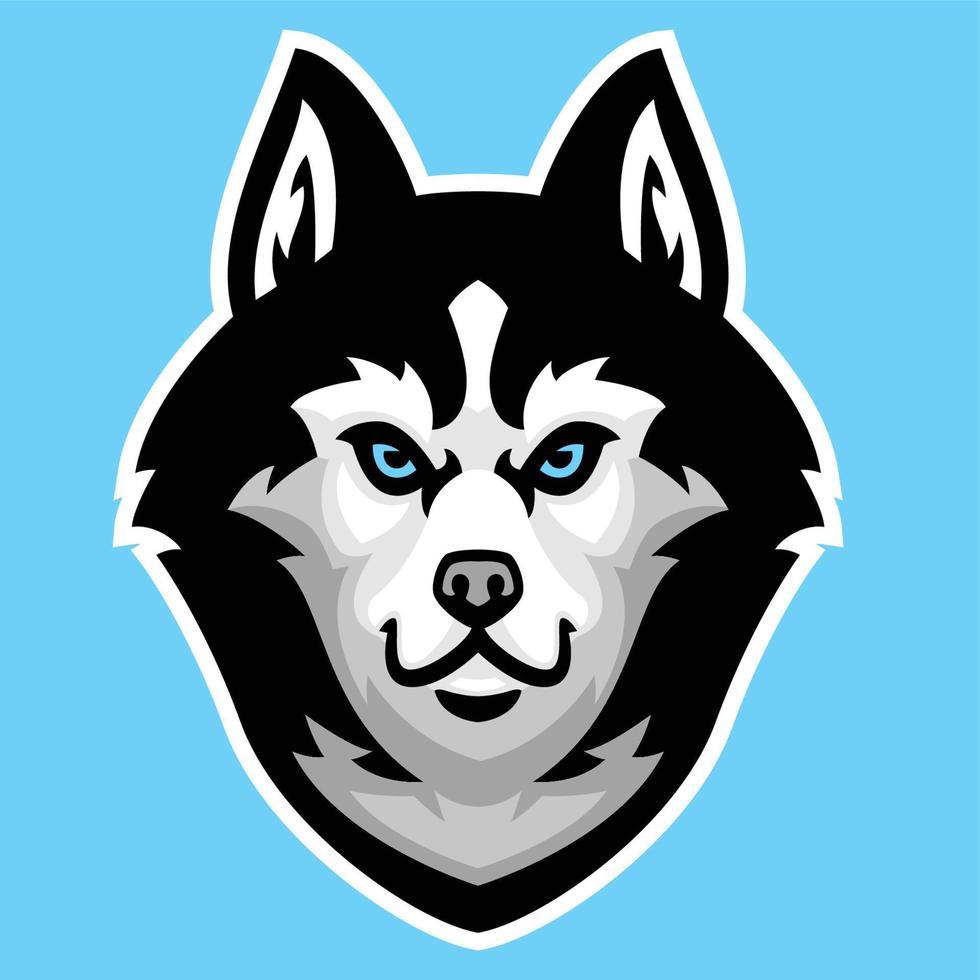 husky dog head mascot vector