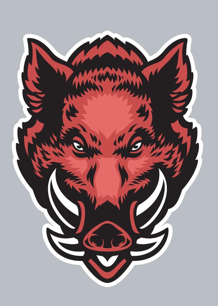 head of wild boar mascot vector