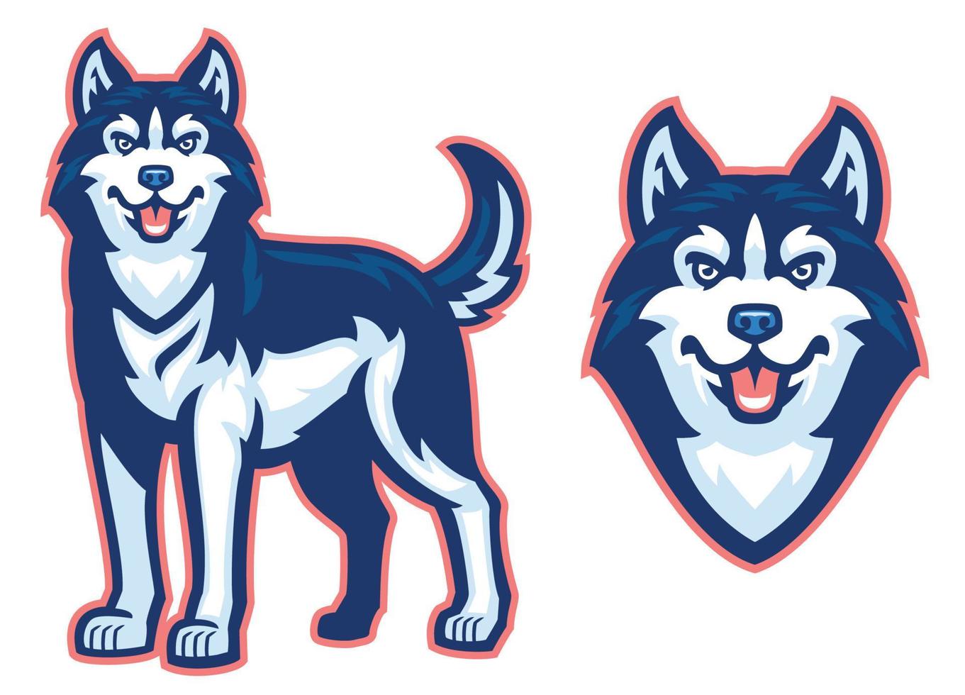 husky dog set vector