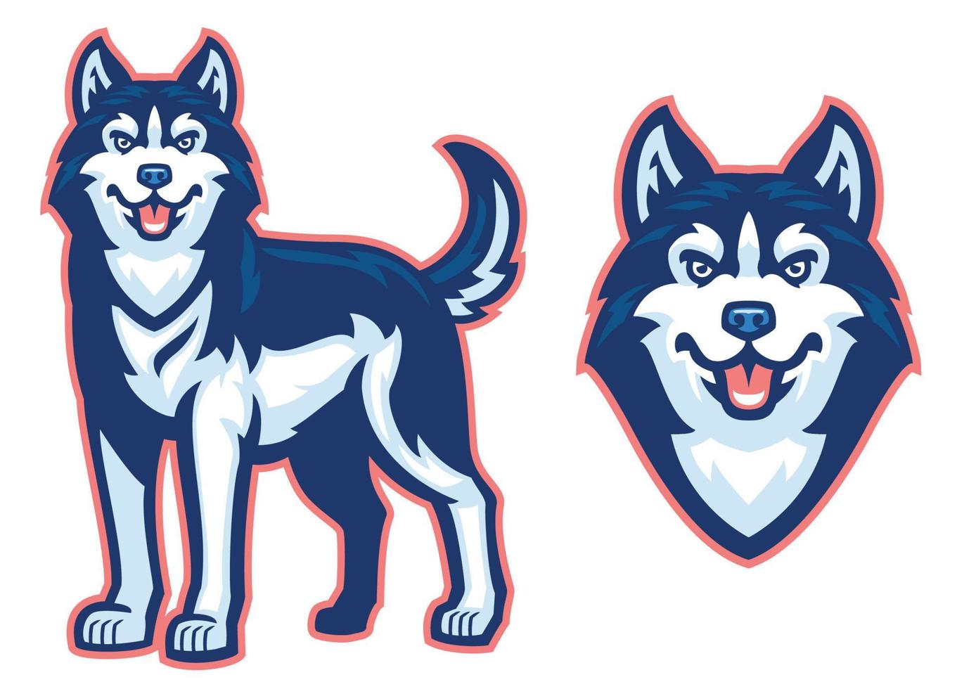 fornido perro conjunto vector