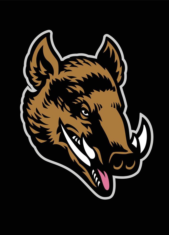head of wild hogs mascot vector