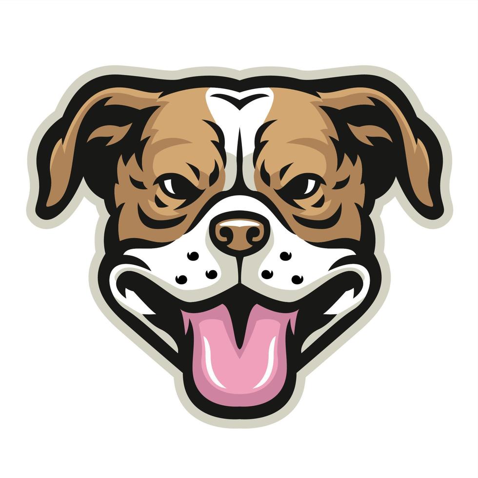 smiling pitbull head vector