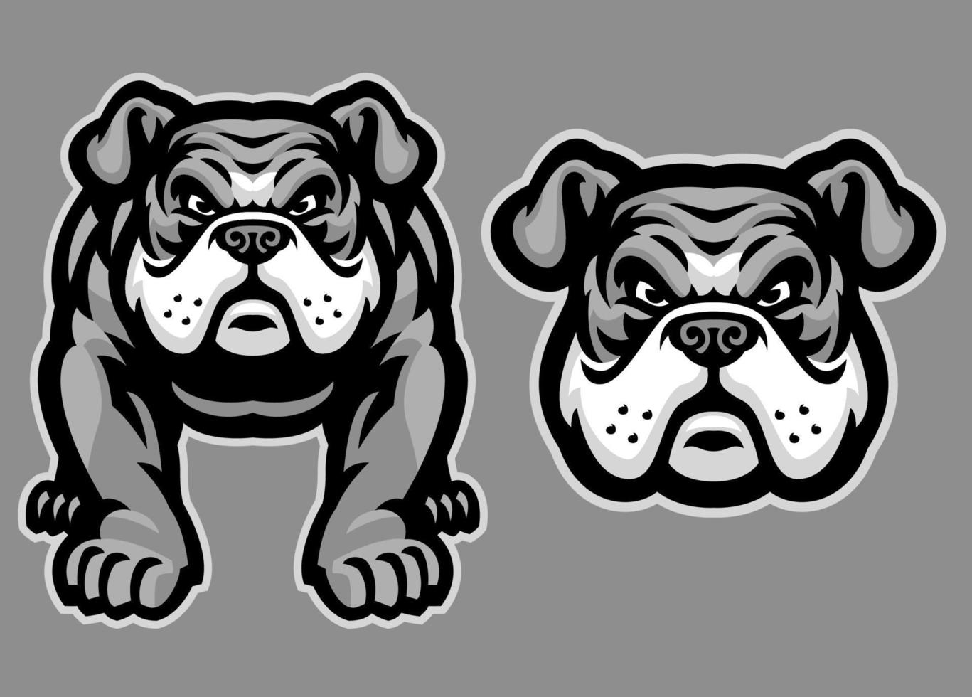 bulldog mascot set vector