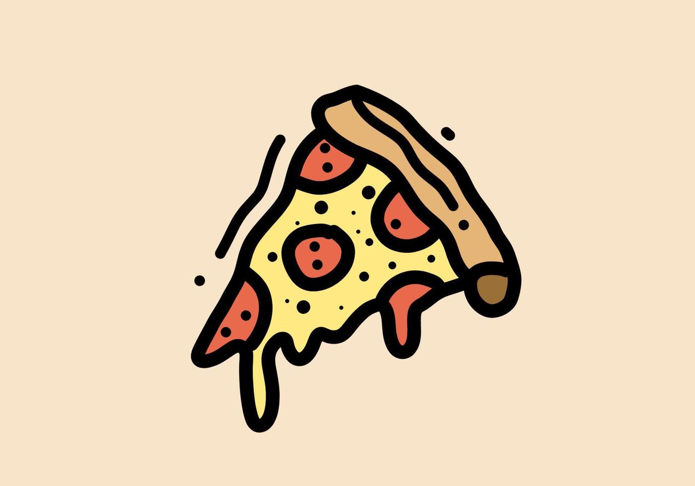 Hand drawing of pizza slice design vector