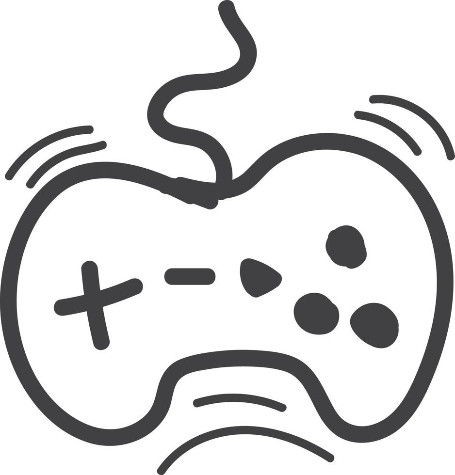 doodle game console icon outline vector