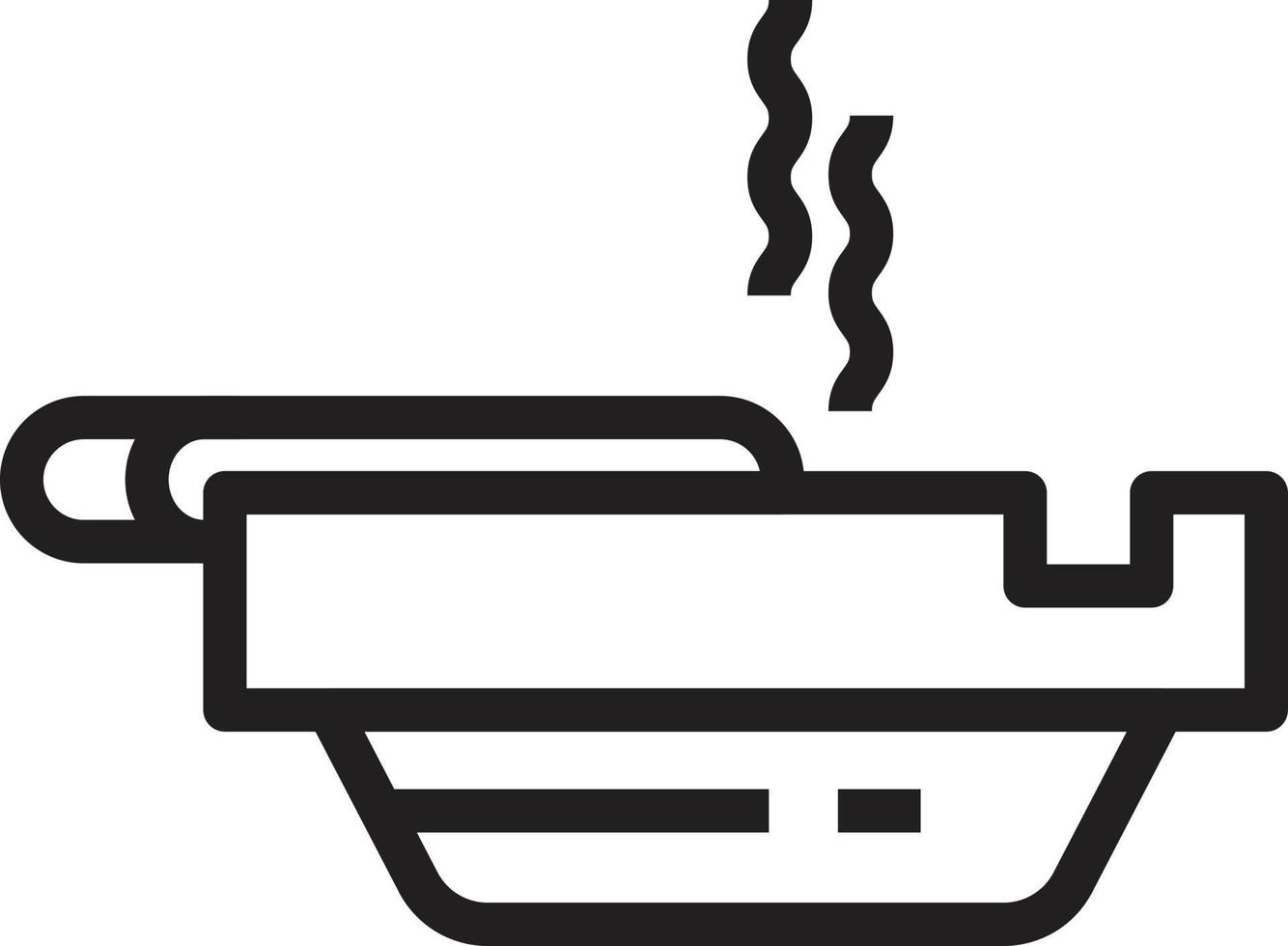 cigarette butts with an ashtray icon outline vector