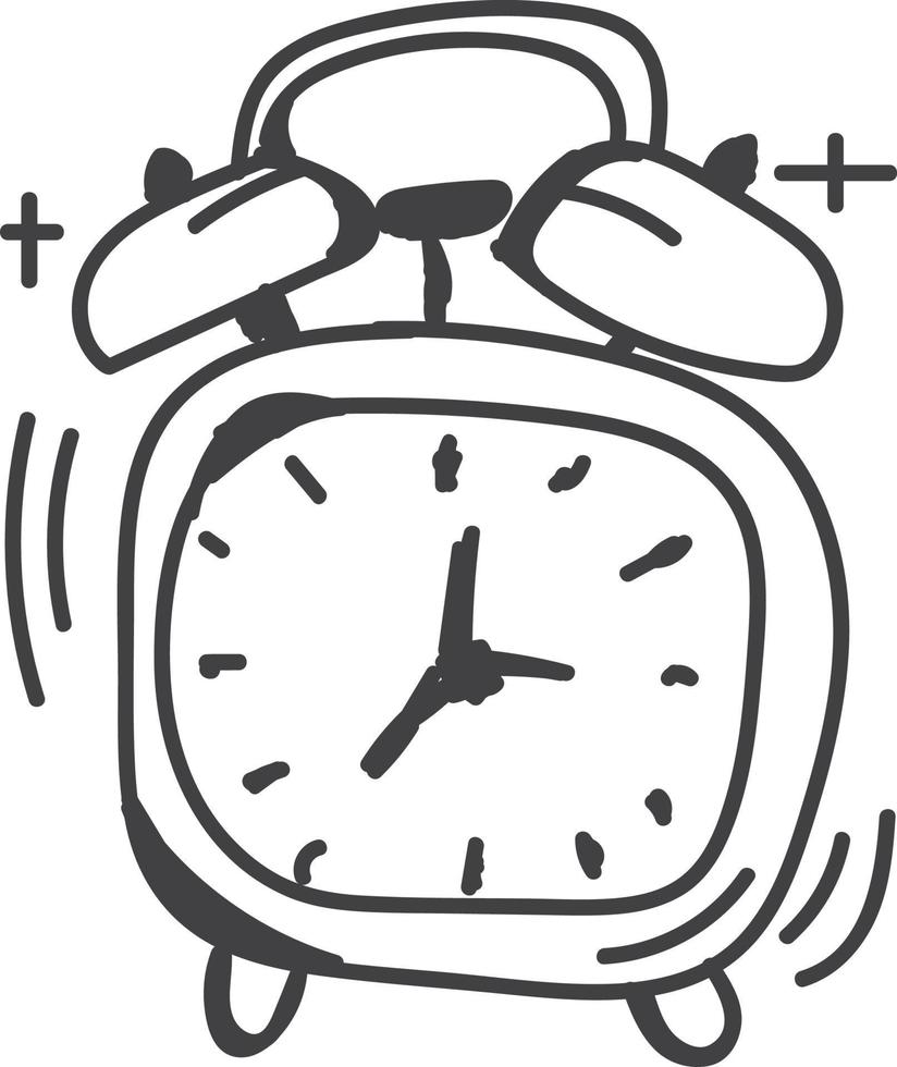 garabatear alarma reloj icono contorno vector