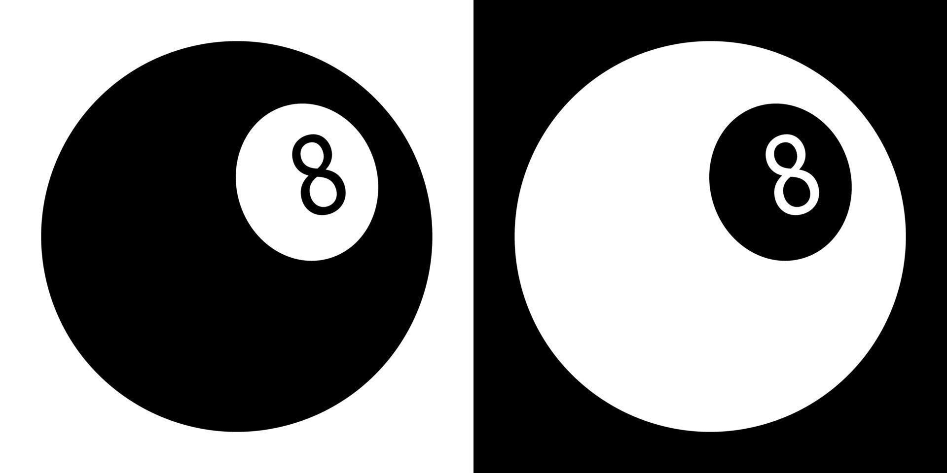 billiard ball icon with number 8 for pool game. Sports design element for competitions. Vector