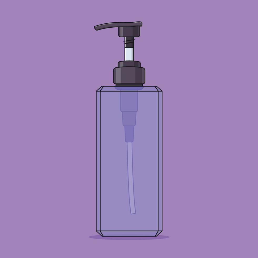 Shampoo Bottle Vector Icon Illustration. Hair Hygiene Vector. Flat Cartoon Style Suitable for Web Landing Page, Banner, Flyer, Sticker, Wallpaper, Background