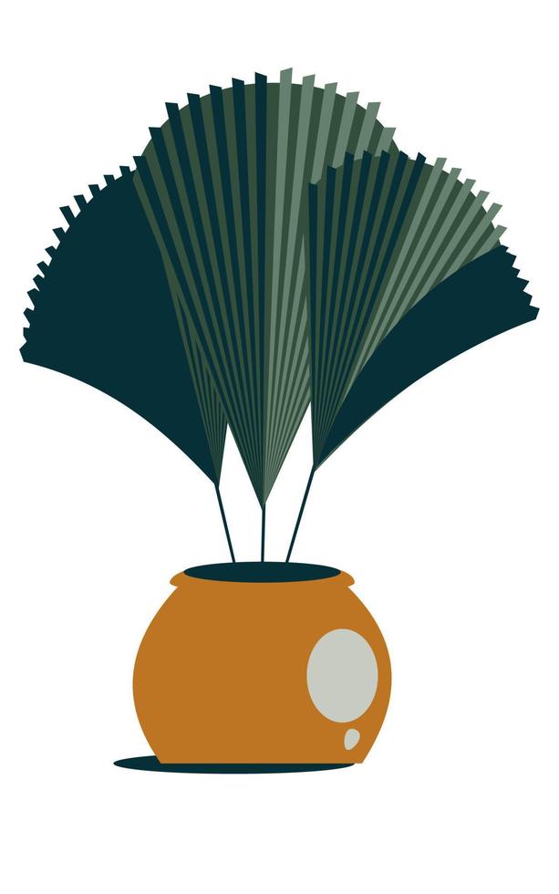 Botanical and decorative plants interior vector